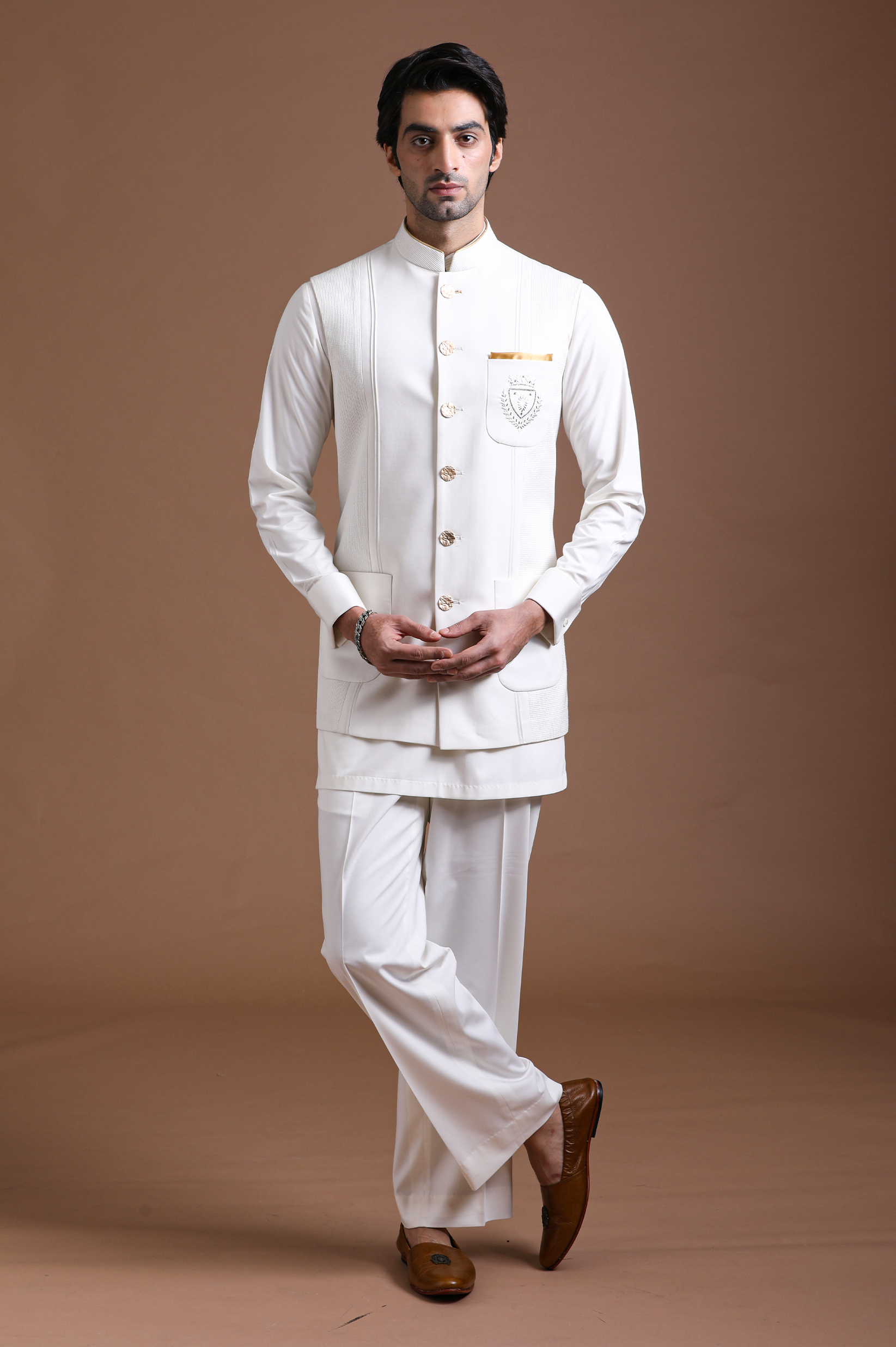 Ivory Regal Kurta Jacket Set