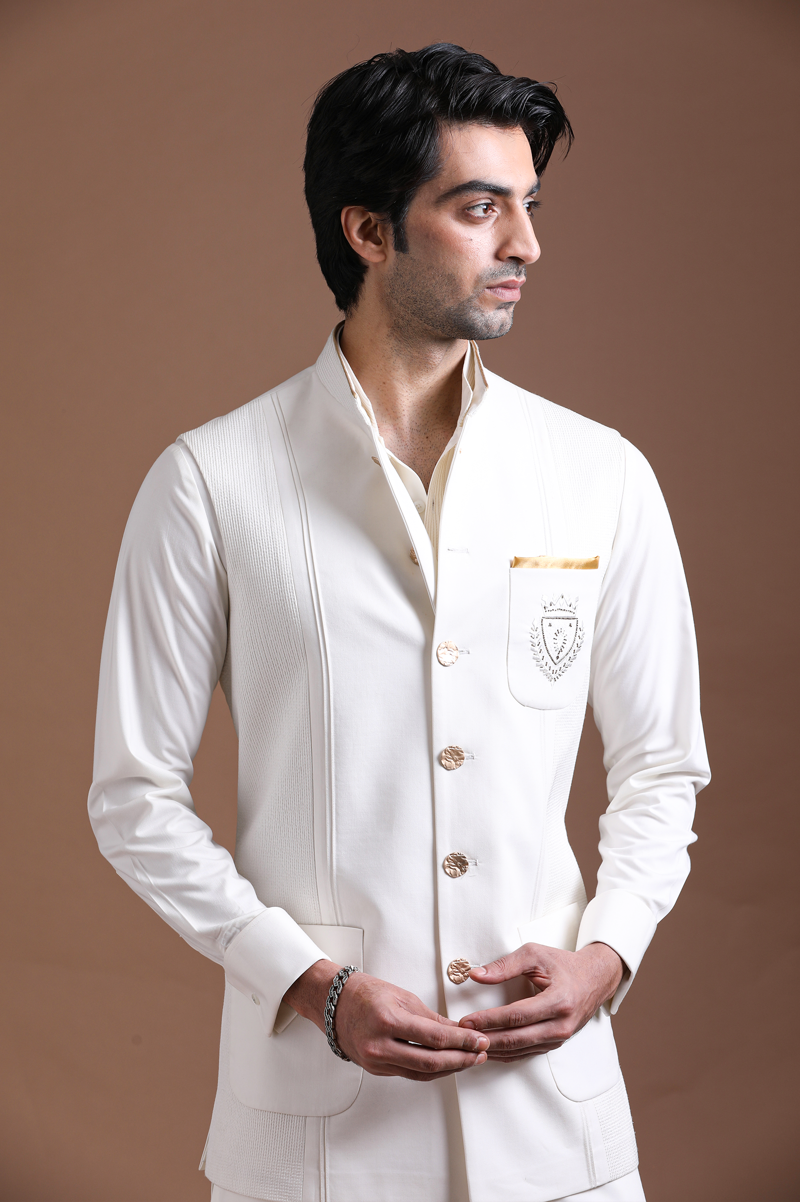 Ivory Regal Kurta Jacket Set