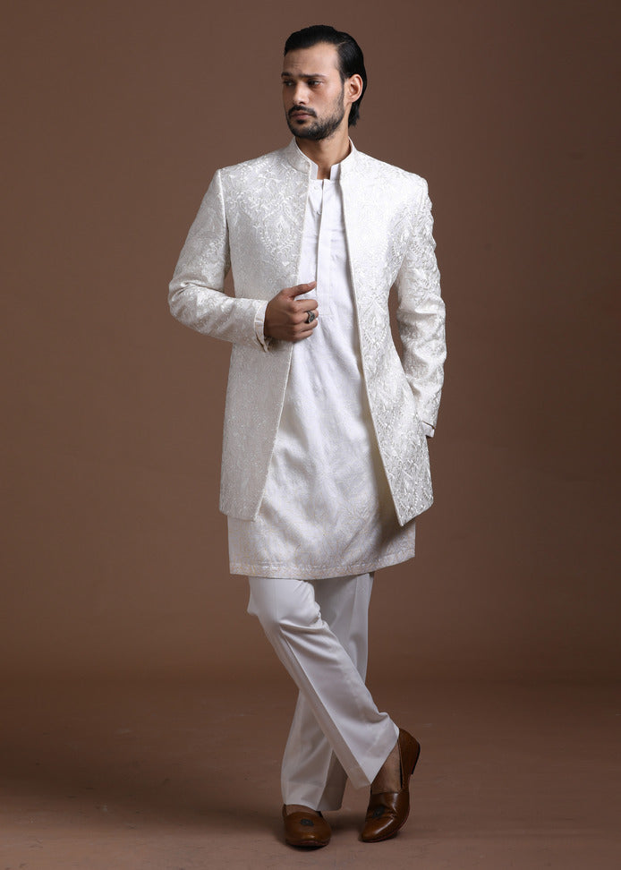 Embroidered Open Indo Western set