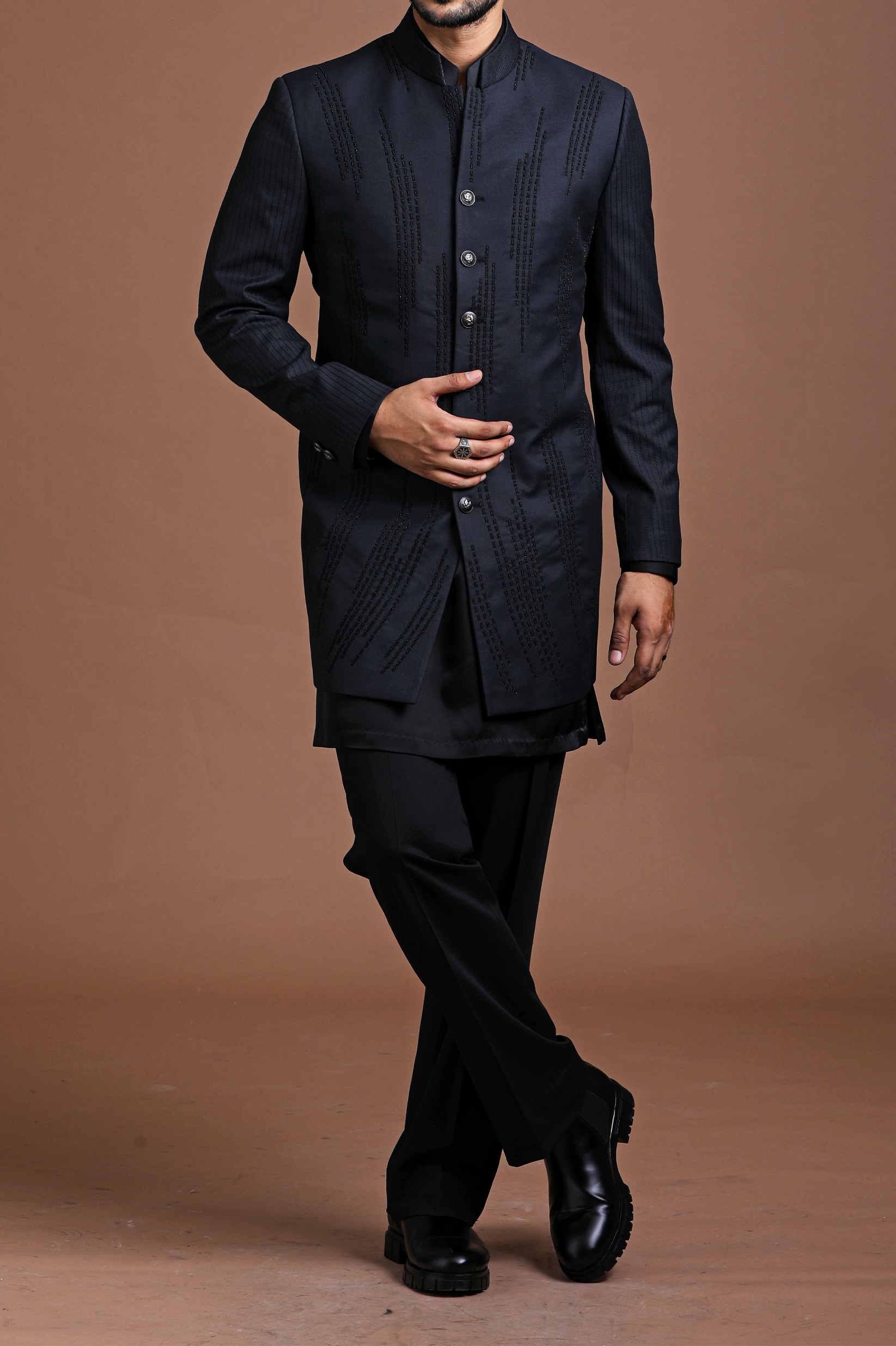 The Black Monarch Sherwani