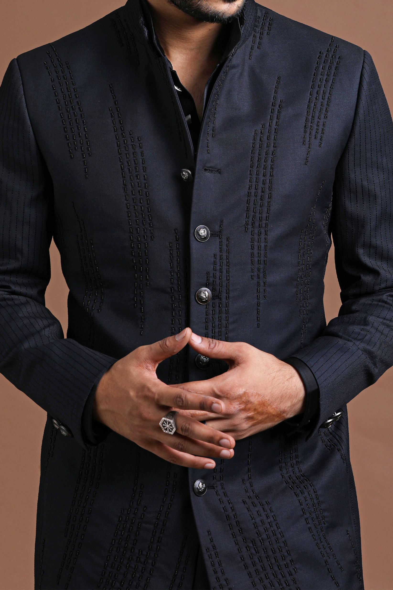 The Black Monarch Sherwani
