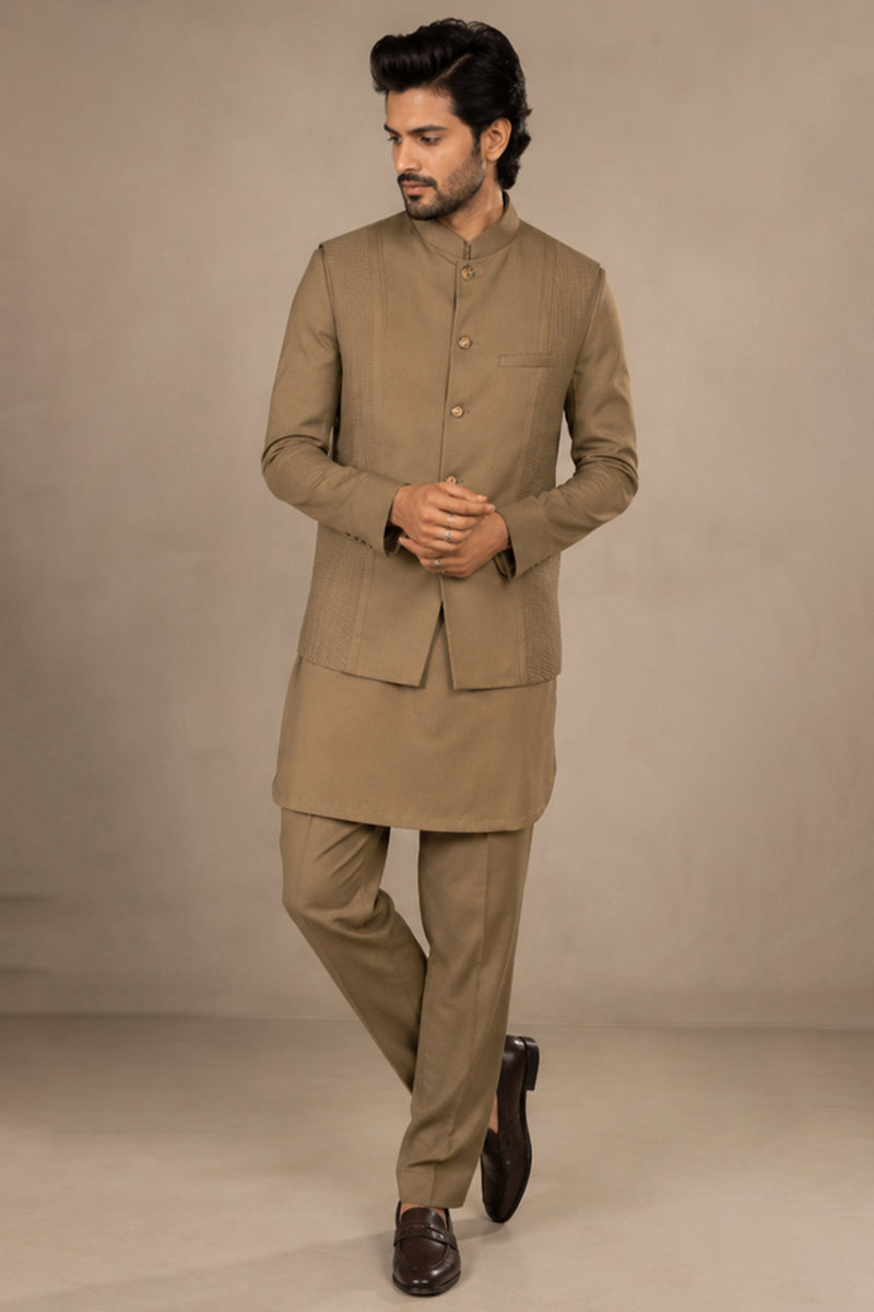 Earthstone Textured Nehru Set