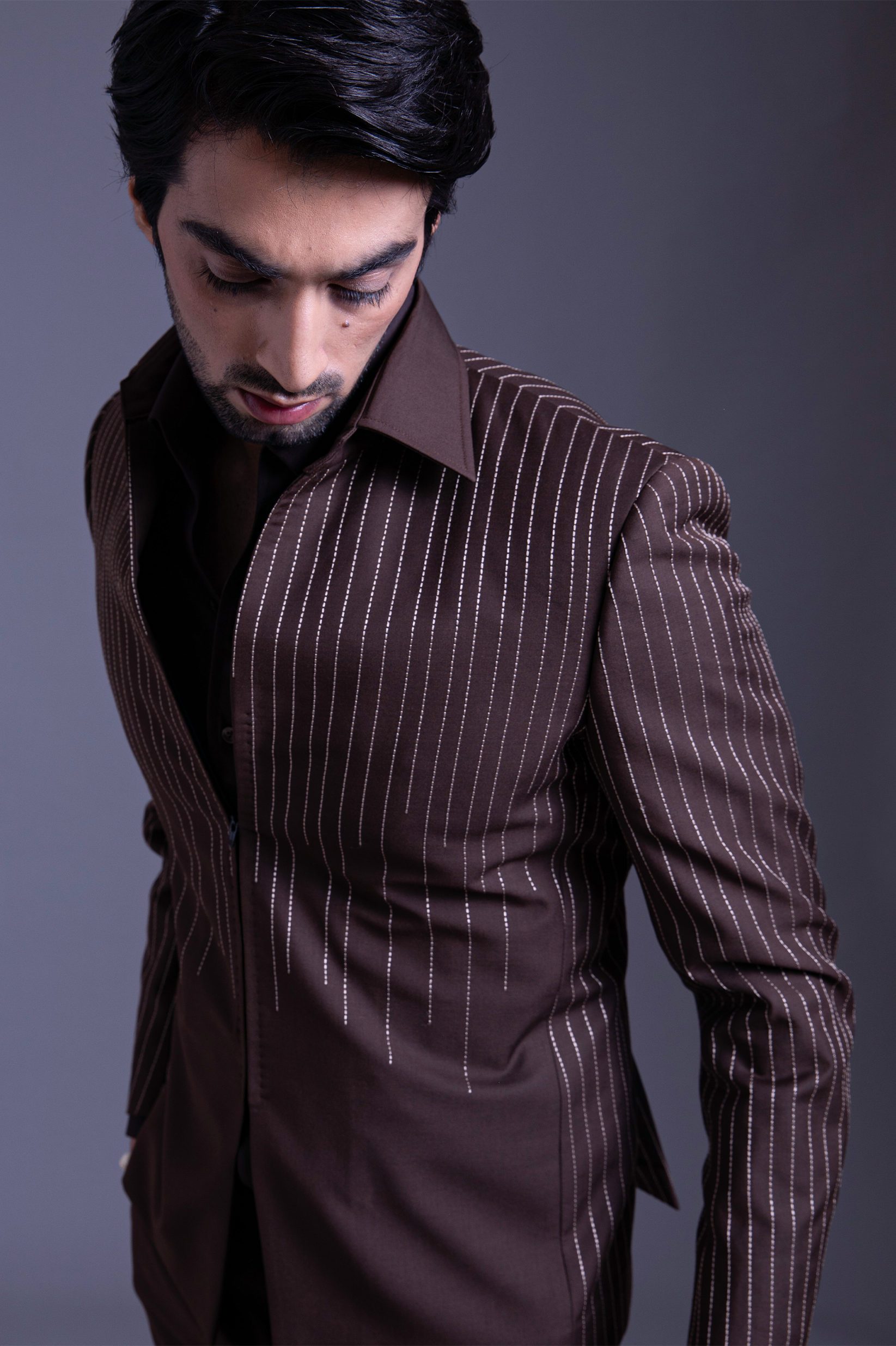 The Espresso Crest – Custom Brown Statement Suit