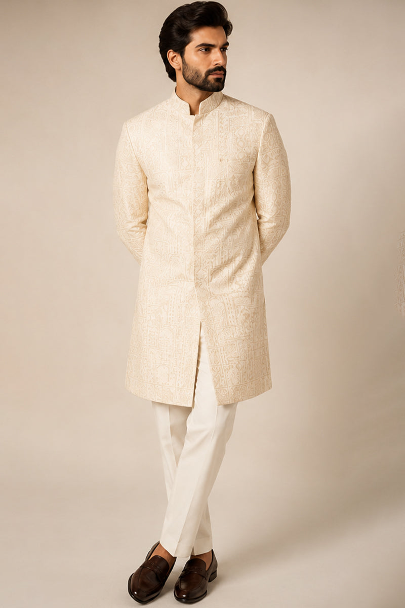Ivory Etched Indo-Western