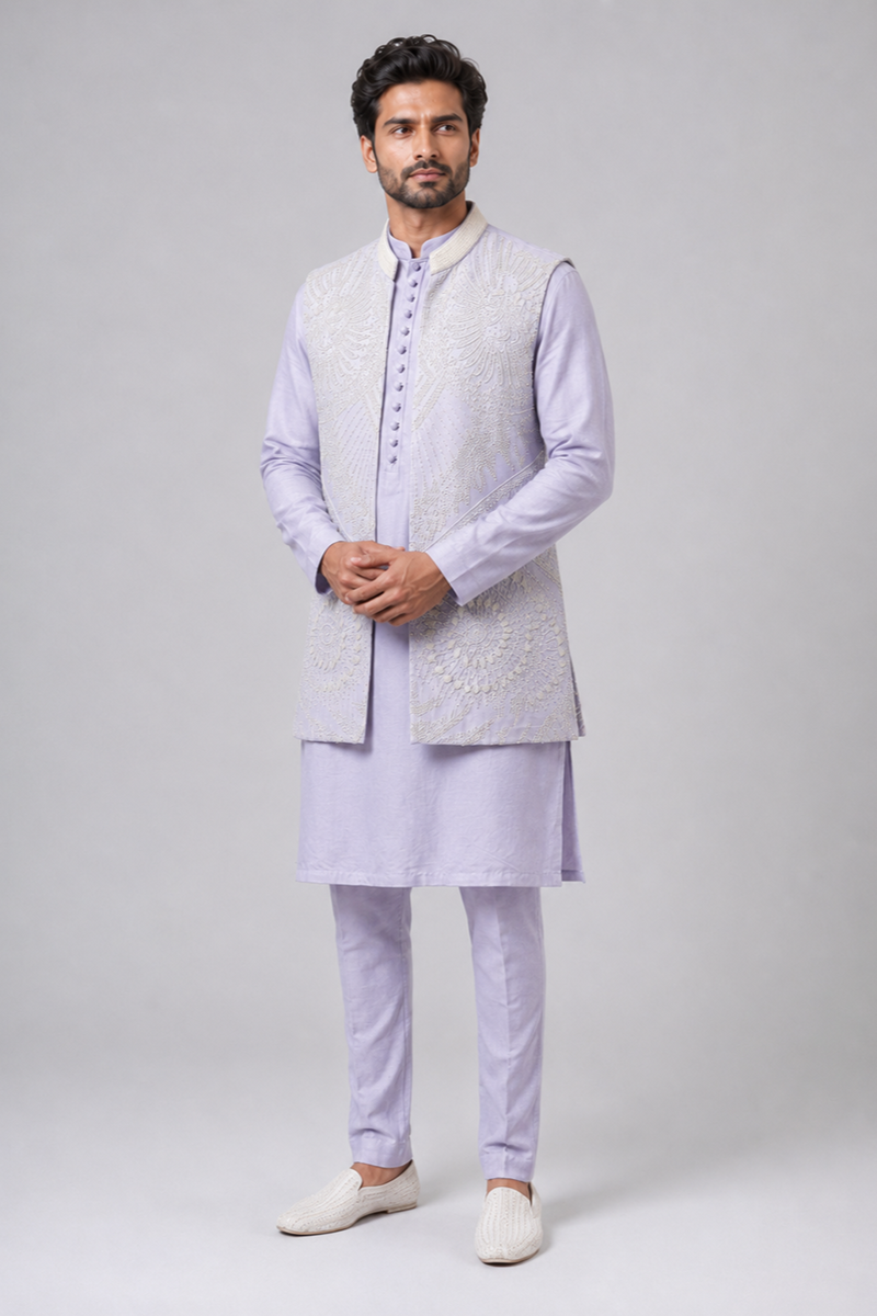 Ivory Radiance Nehru Set
