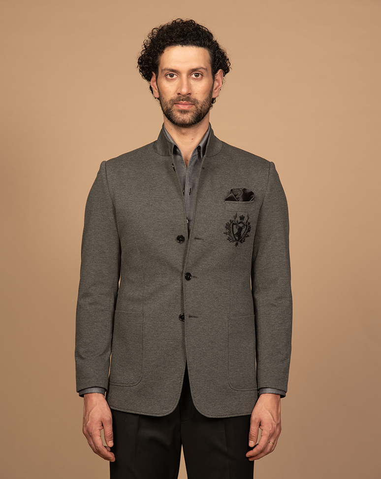 Grey Motif Blazer