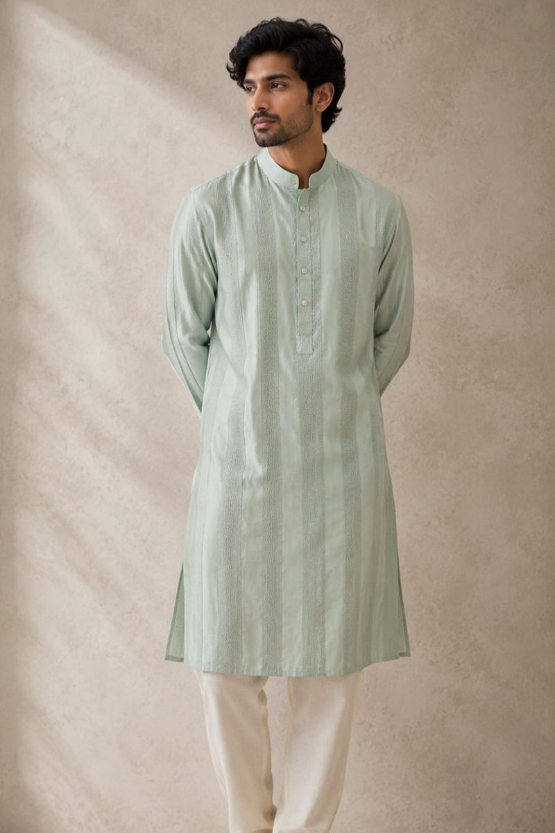 The Pintuck Sage Kurta