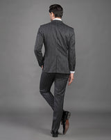 Black Striped Double Breasted Suit