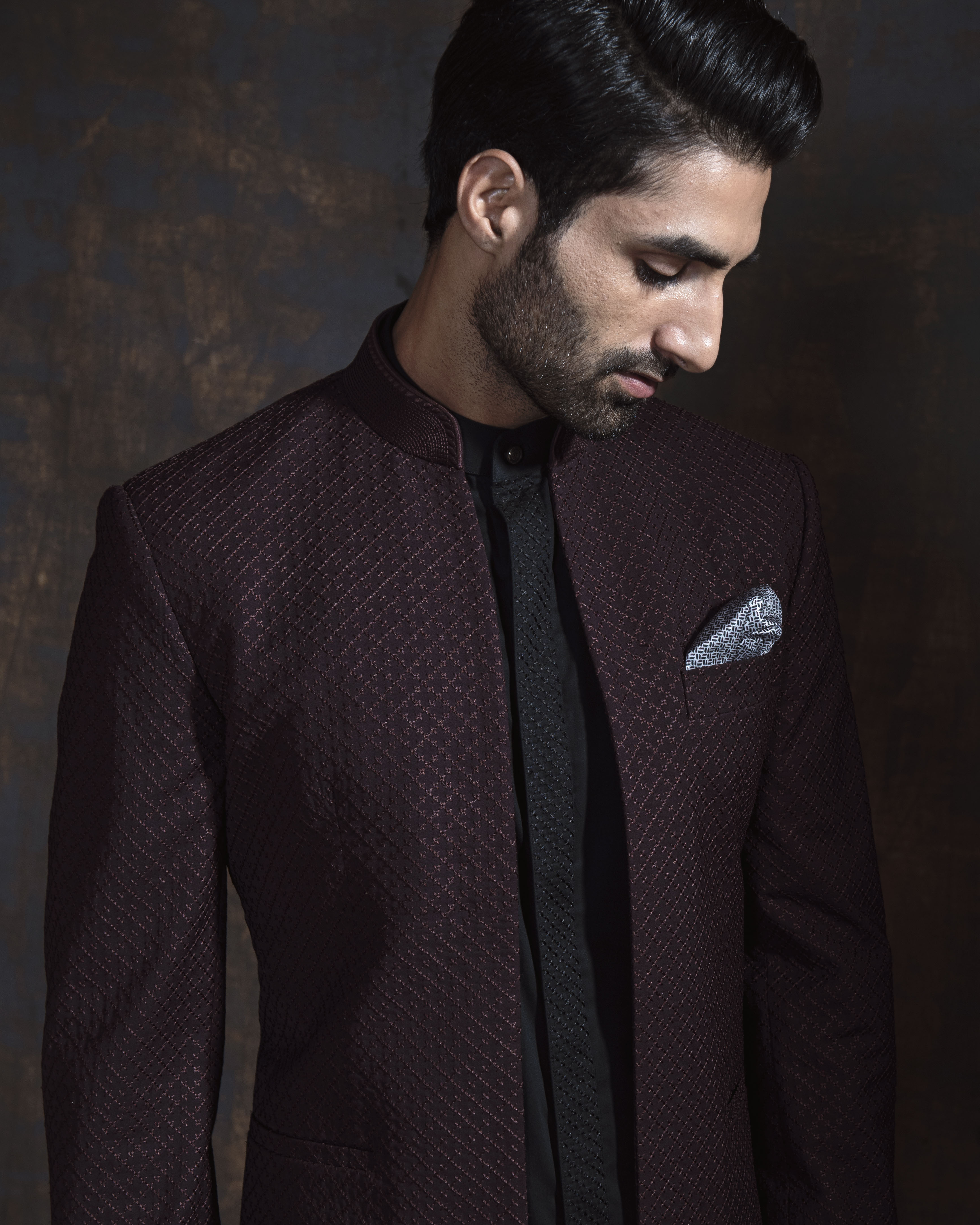 Wine Open Bandhgala Jacket