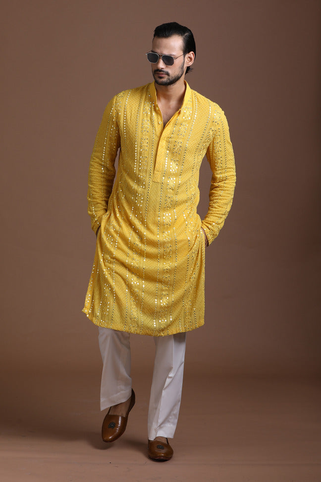 Mustard Kurta Set