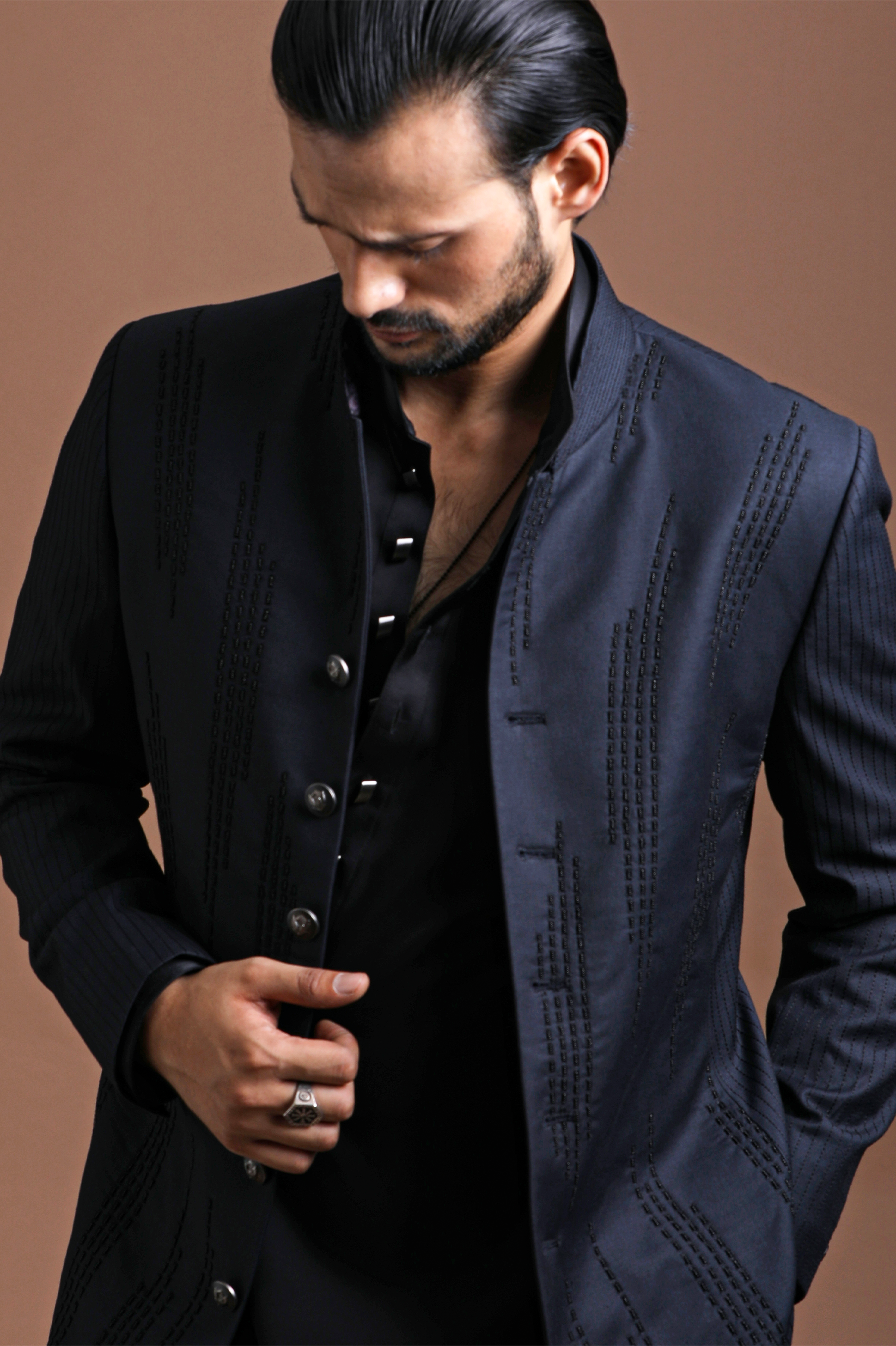 The Black Monarch Sherwani