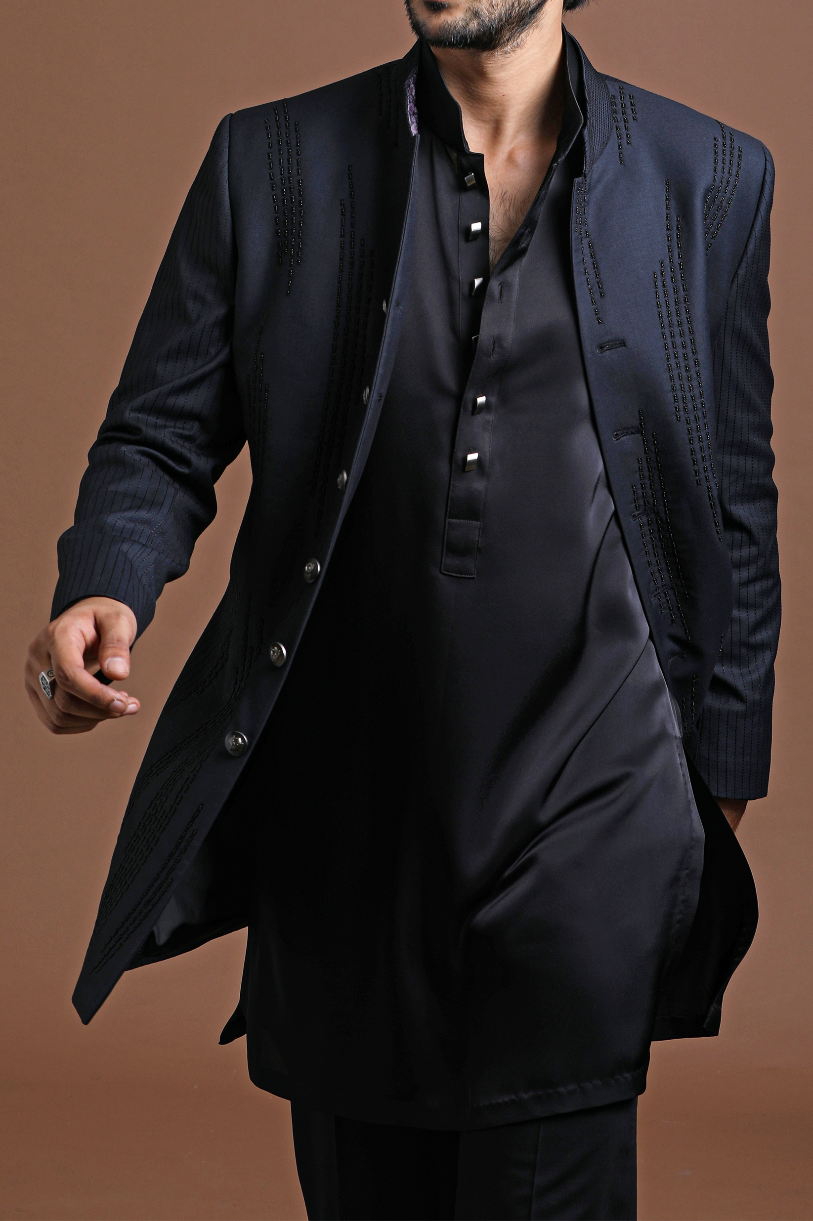 The Black Monarch Sherwani
