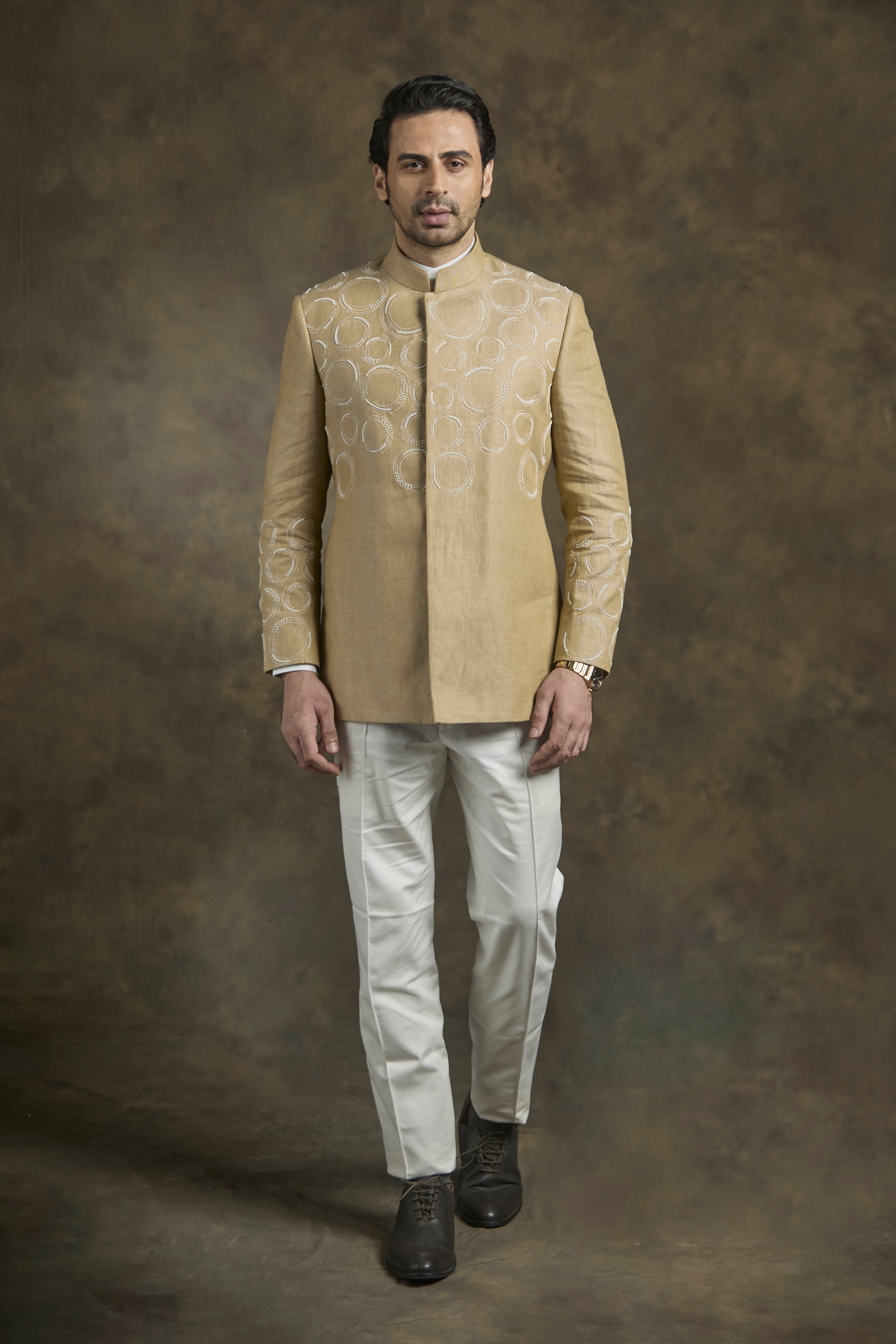 The Sand Linen Bandhgala