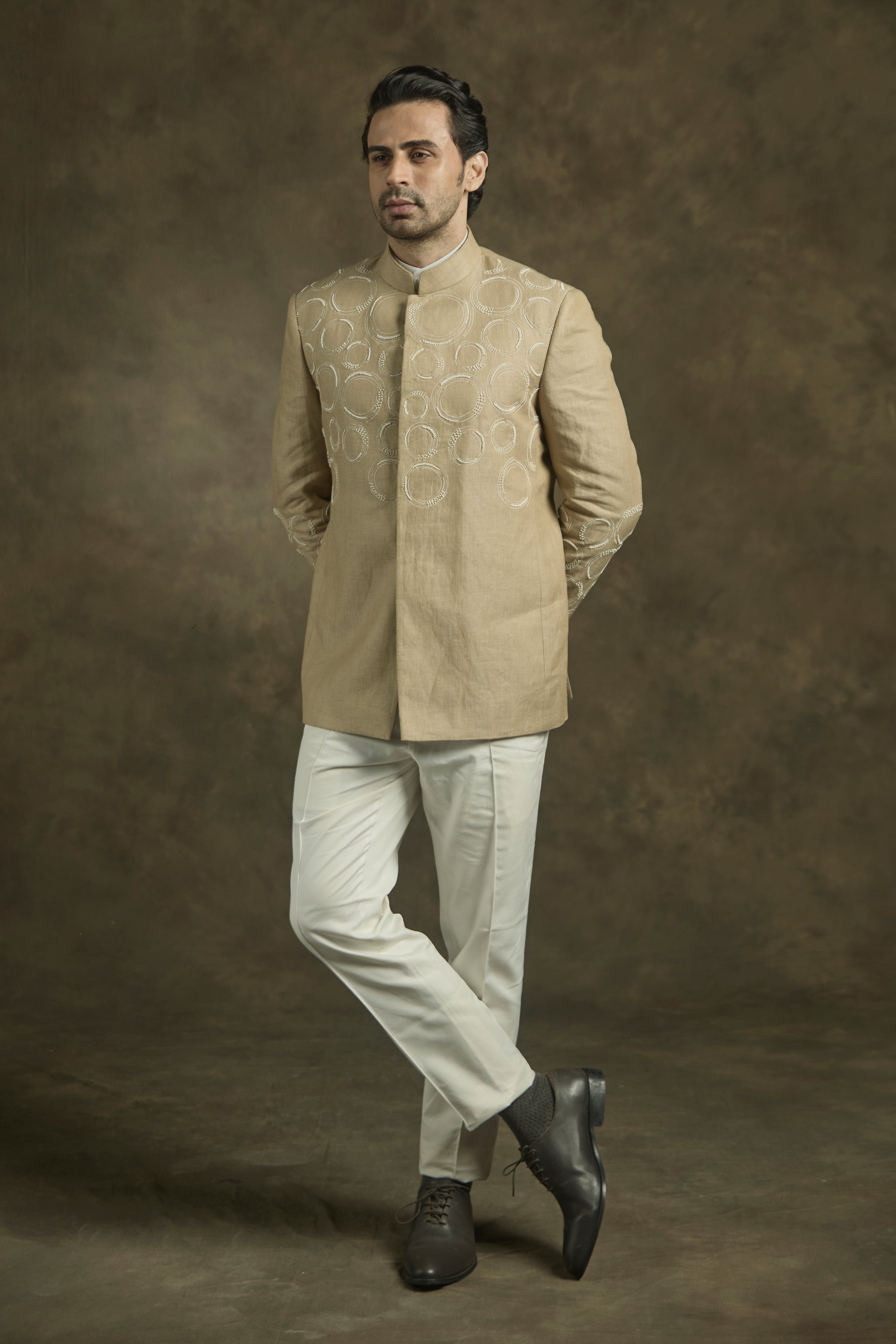 The Sand Linen Bandhgala