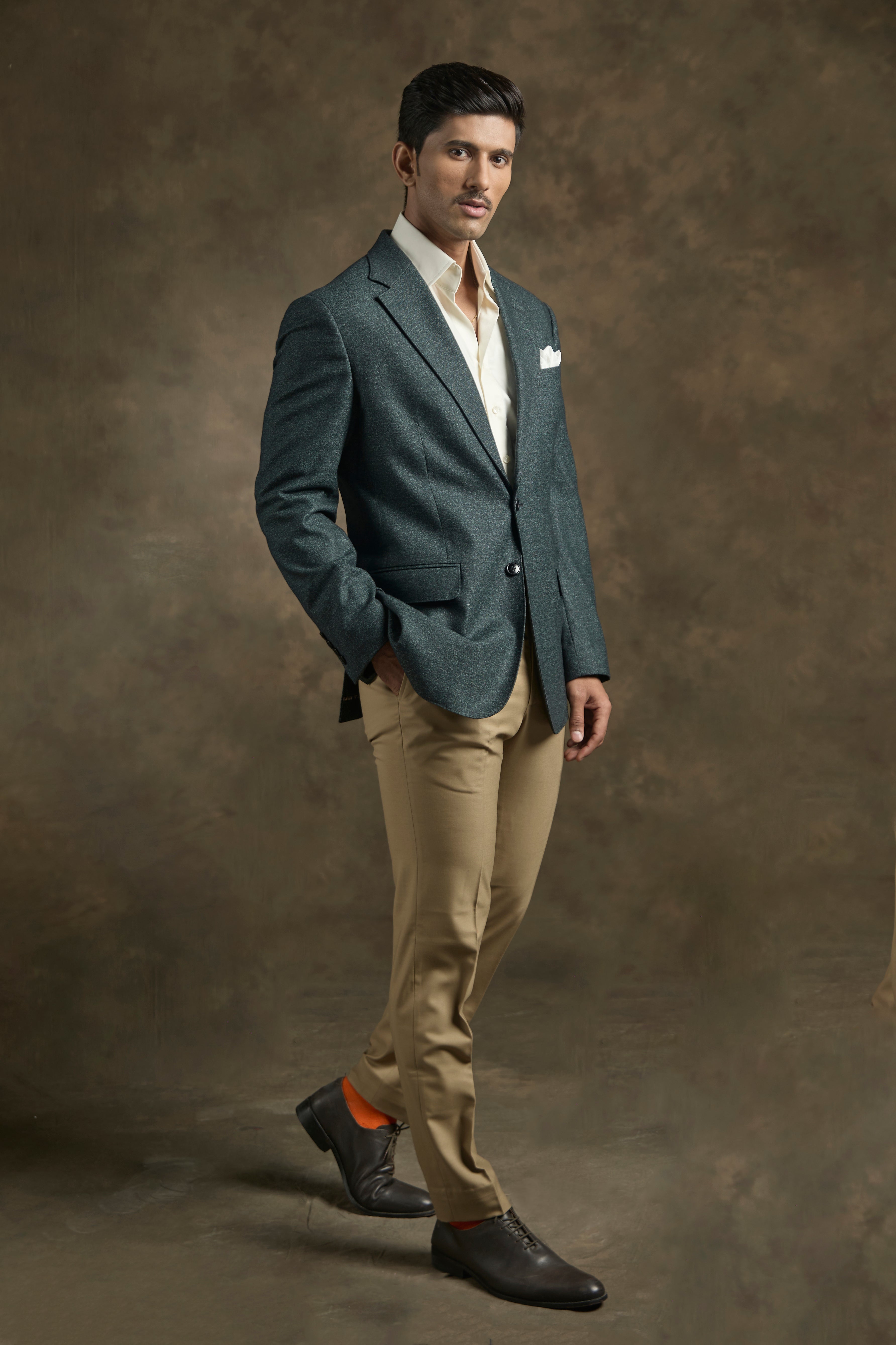 Bottle Green Textured Blazer