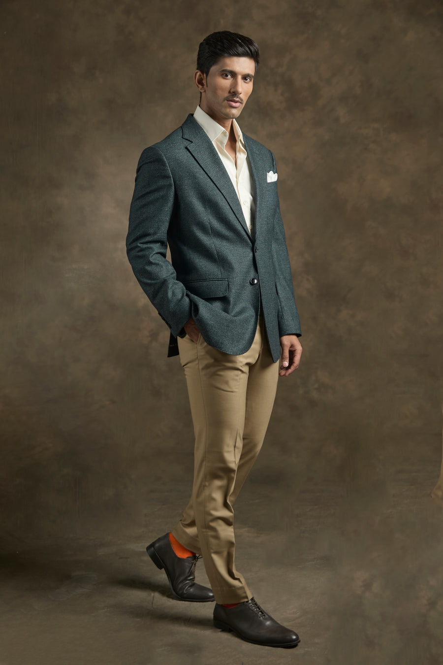 Bottle Green Textured Blazer