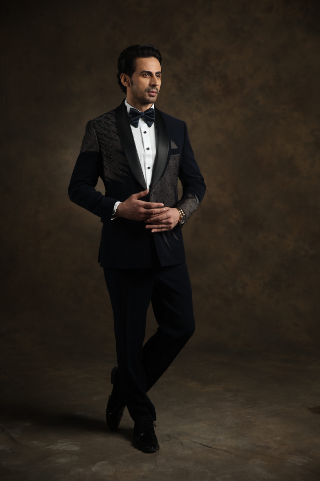 Navy Blue Designer Tuxedo
