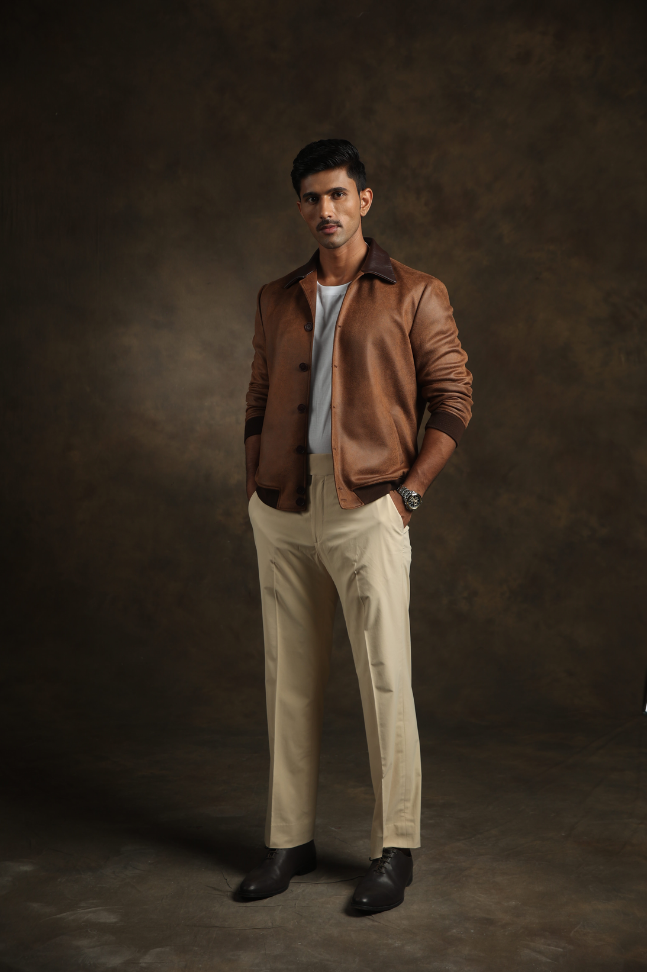 Brown Faux Leather Jacket