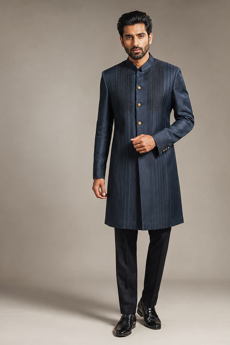Midnight Pleat Indo-Western