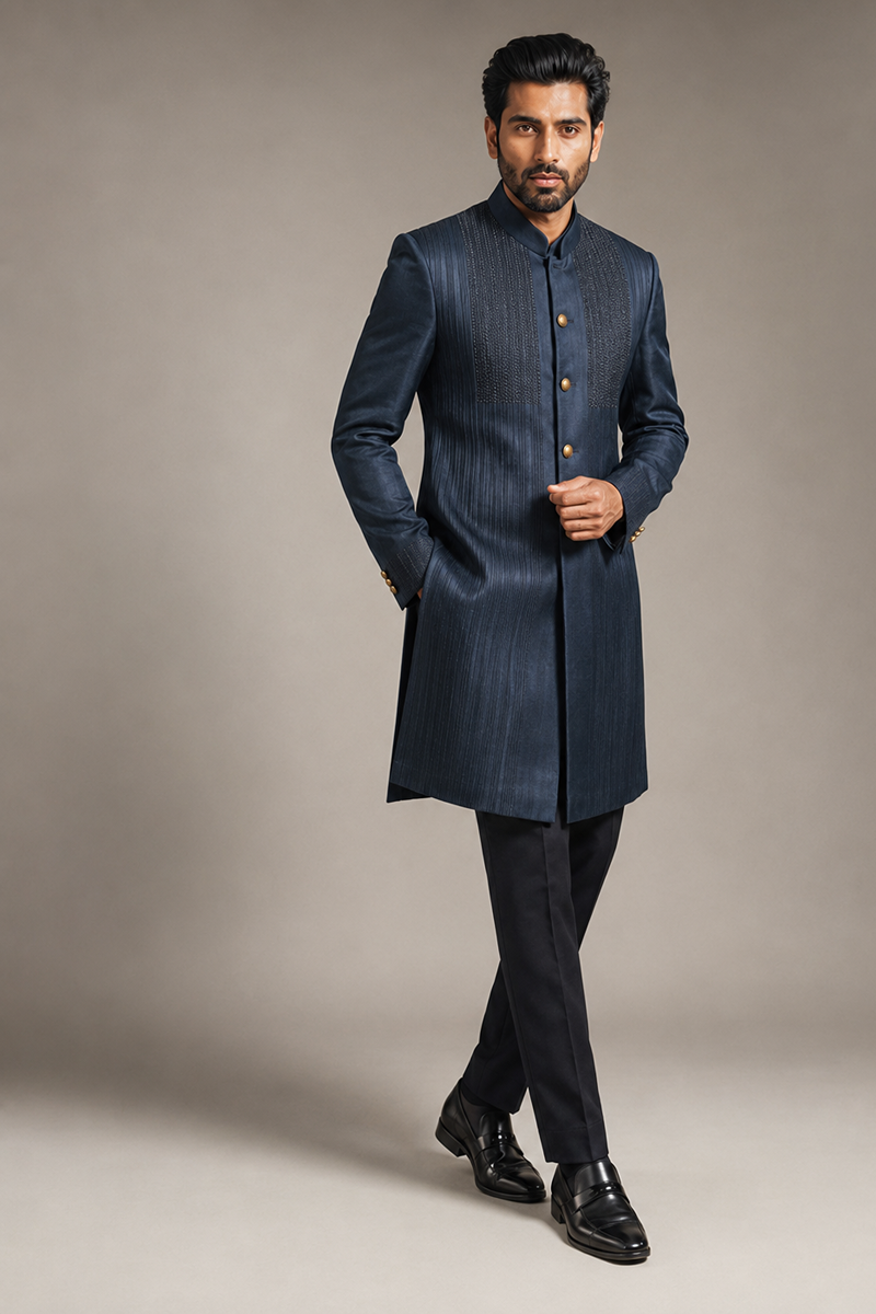 Midnight Pleat Indo-Western