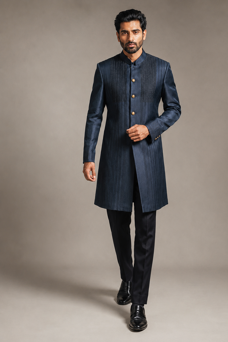 Midnight Pleat Indo-Western