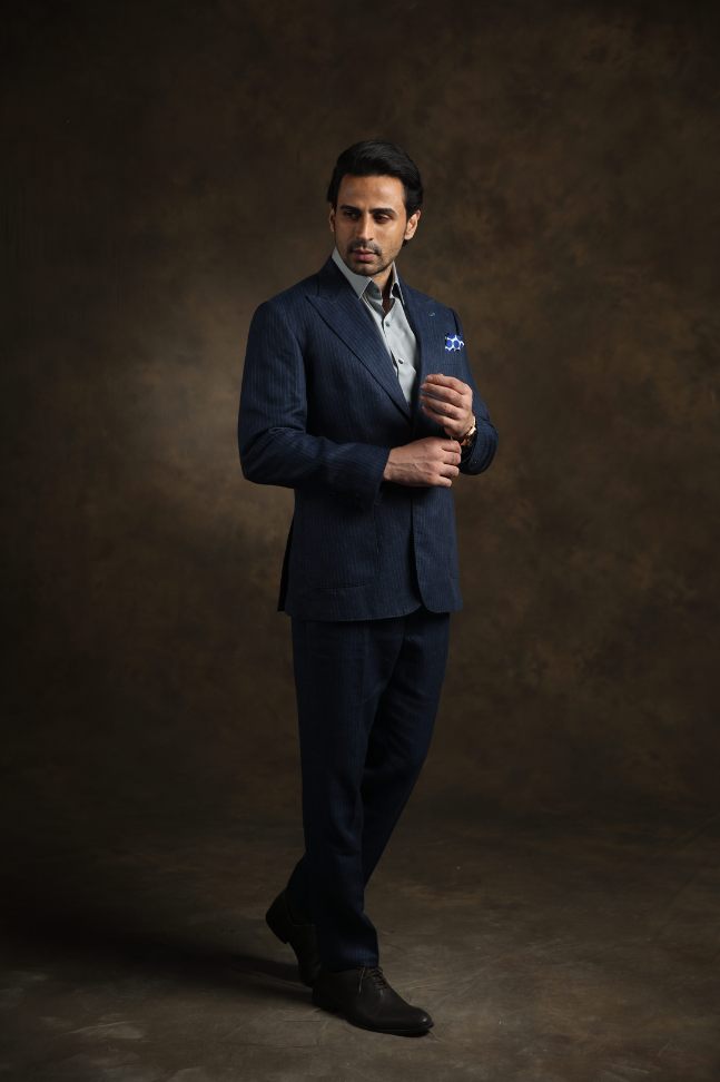 Royal Blue Pinstripe Suit