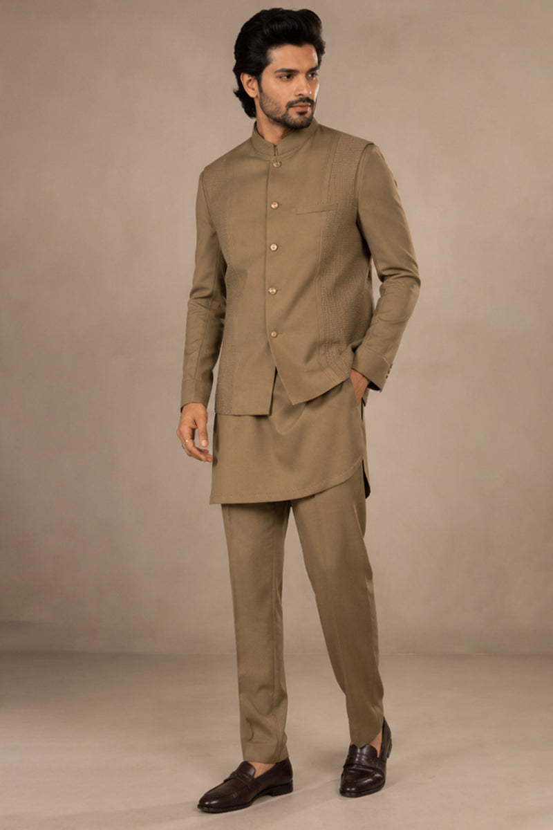 Earthstone Textured Nehru Set