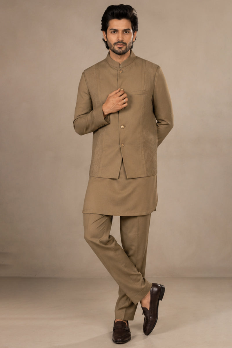 Earthstone Textured Nehru Set