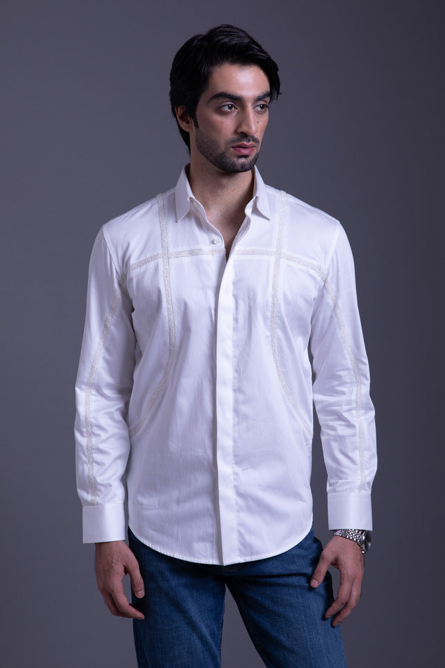 Ivory Accentv Detailing Shirt