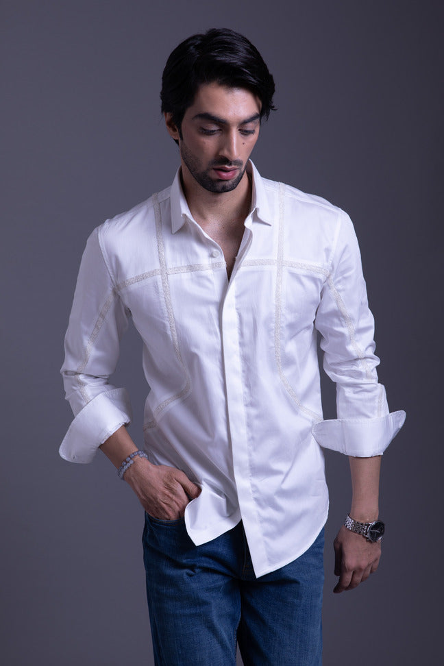 Ivory Accentv Detailing Shirt