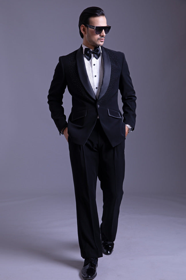 Black Embroidered Tuxedo