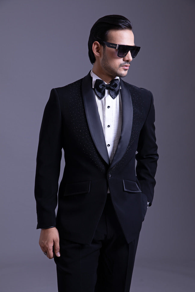 Black Embroidered Tuxedo