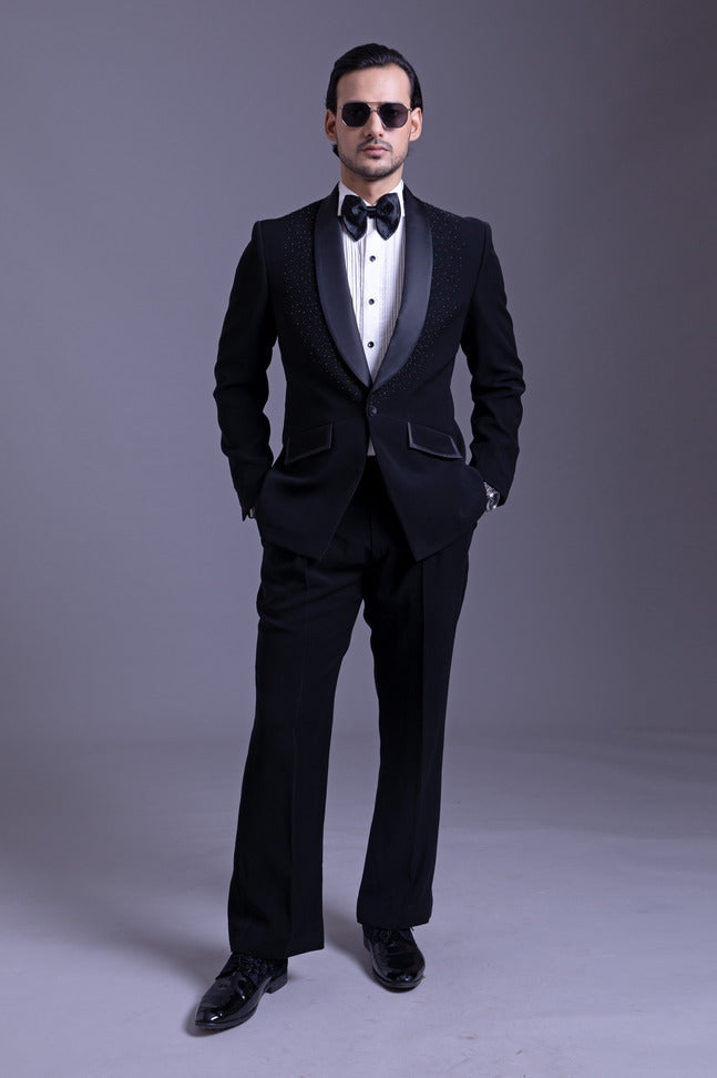 Black Embroidered Tuxedo