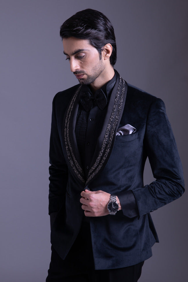 Black Embroidered Tuxedo