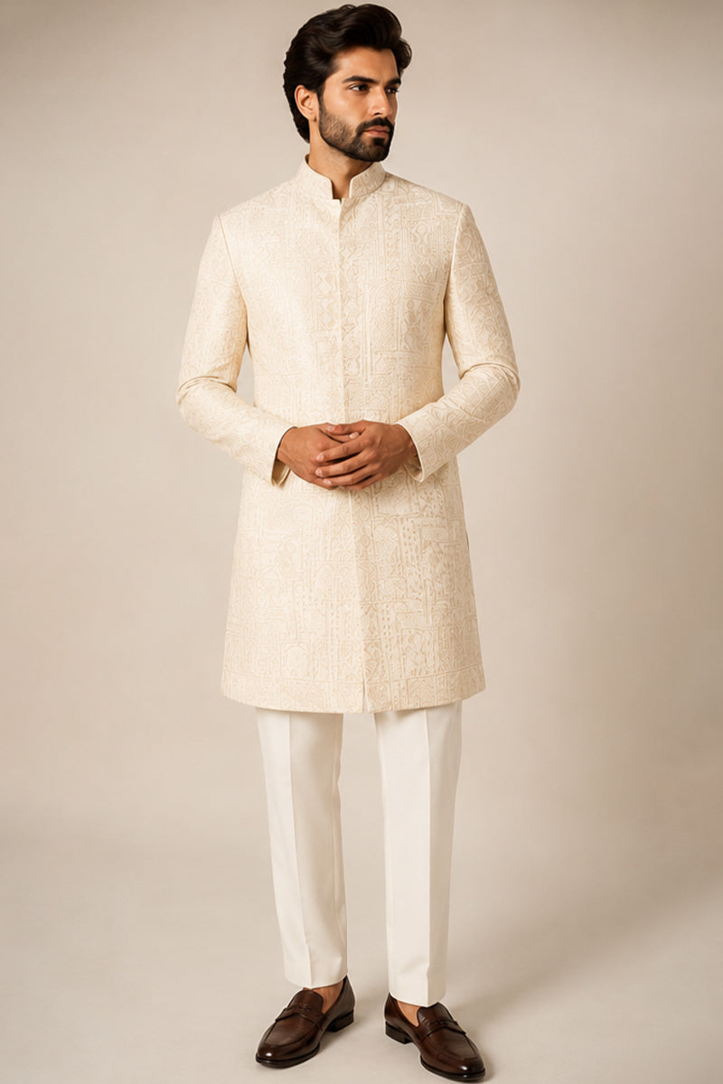 Ivory Etched Indo-Western