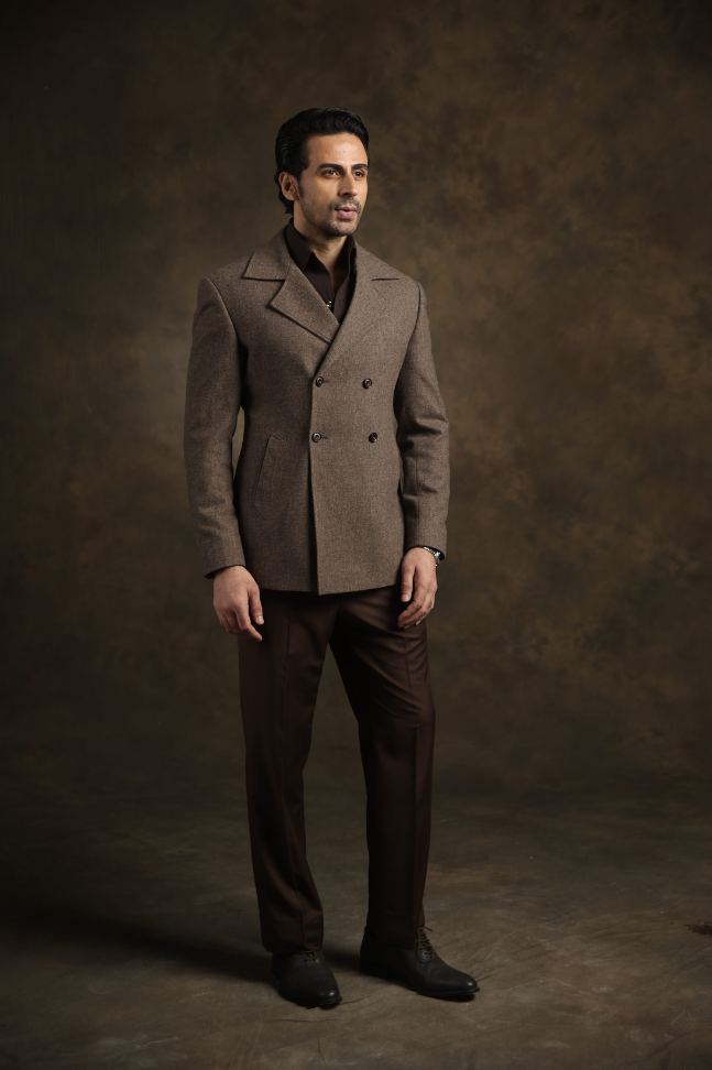Brown Double Breasted Jacket