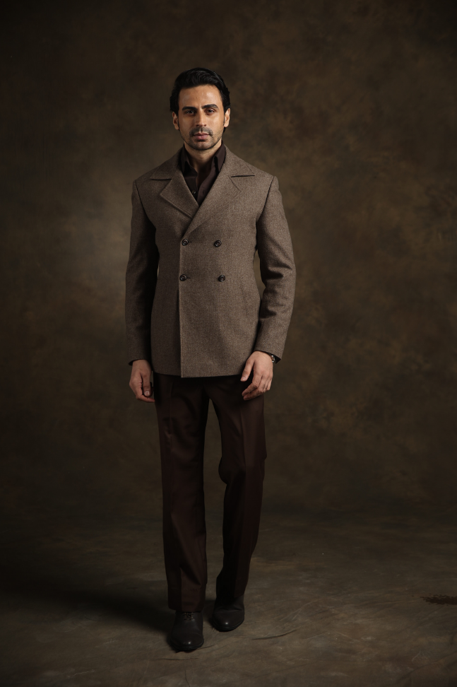 Brown Double Breasted Jacket