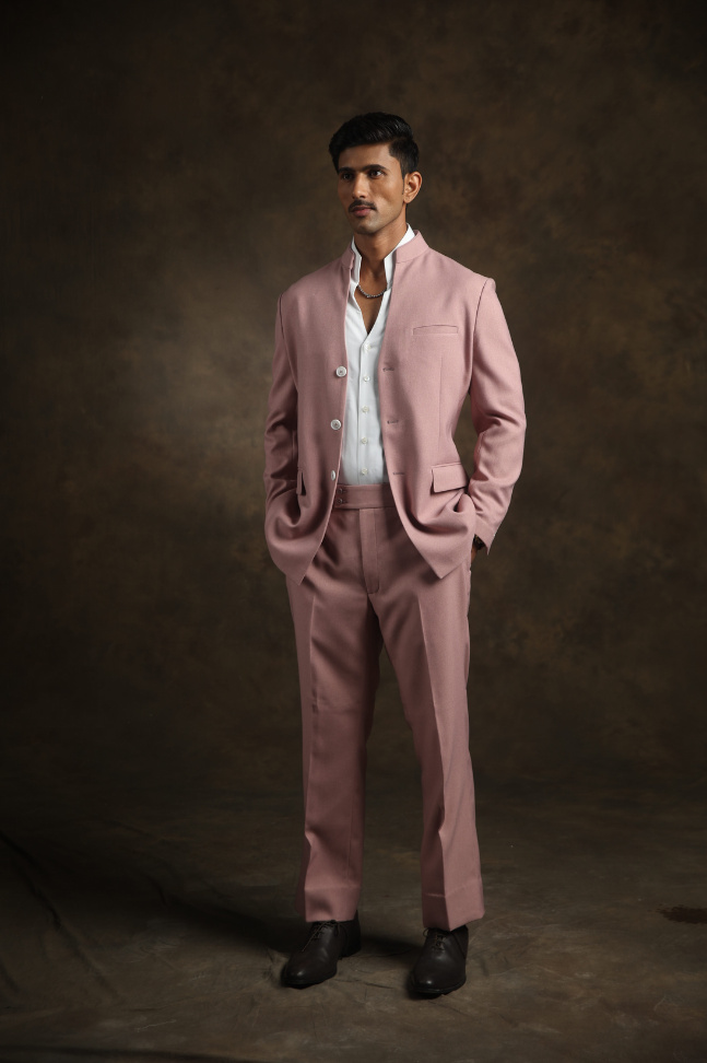 Pink DeepNeck Bandhgala