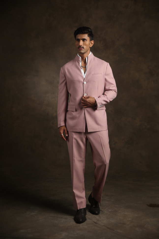 Pink DeepNeck Bandhgala