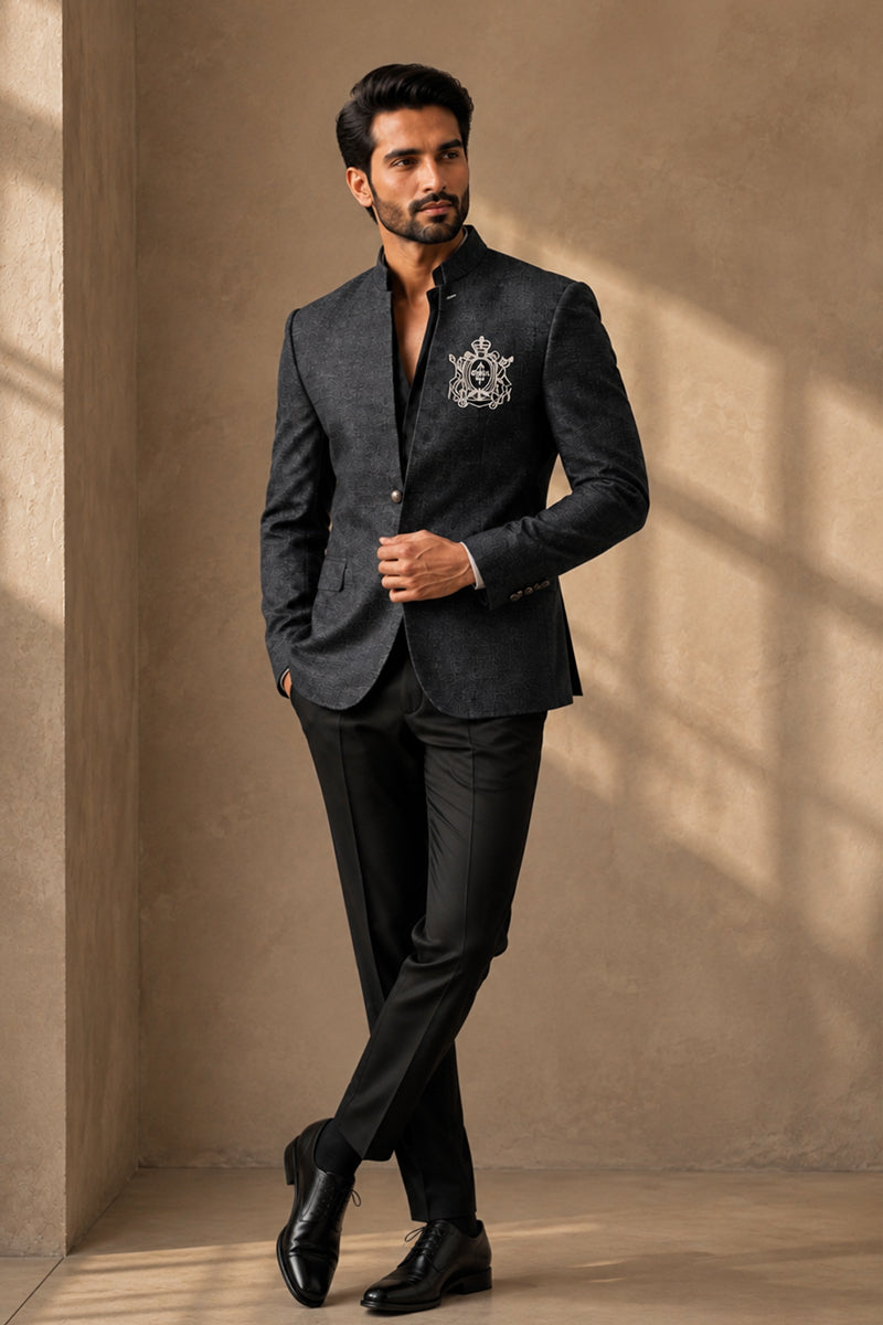 Heritage Crest Linen Bandhgala