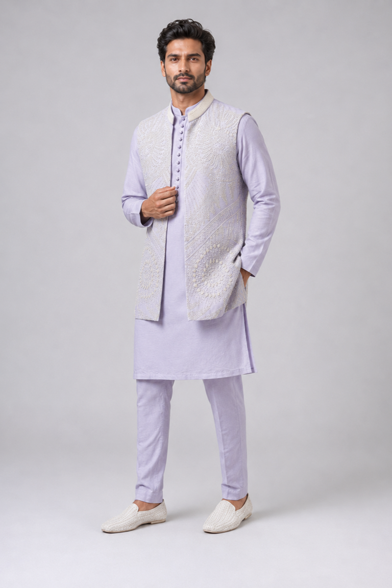 Ivory Radiance Nehru Set
