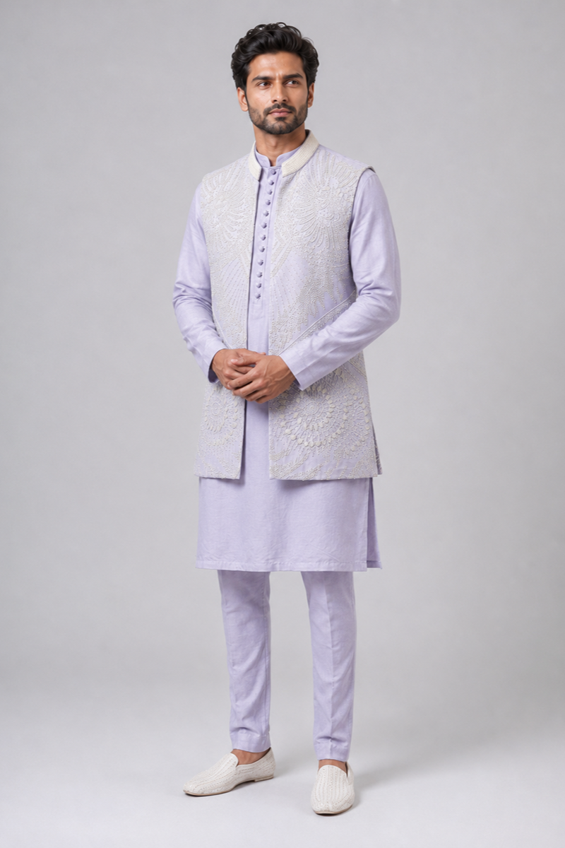 Ivory Radiance Nehru Set