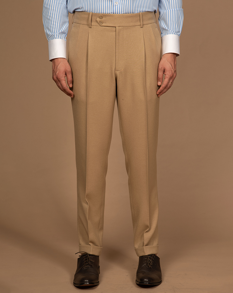 Light Khaki Pleated Trouser