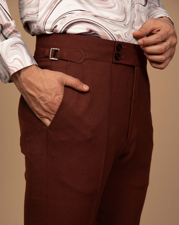 Rust Pintuck Trouser