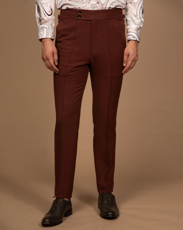 Rust Pintuck Trouser