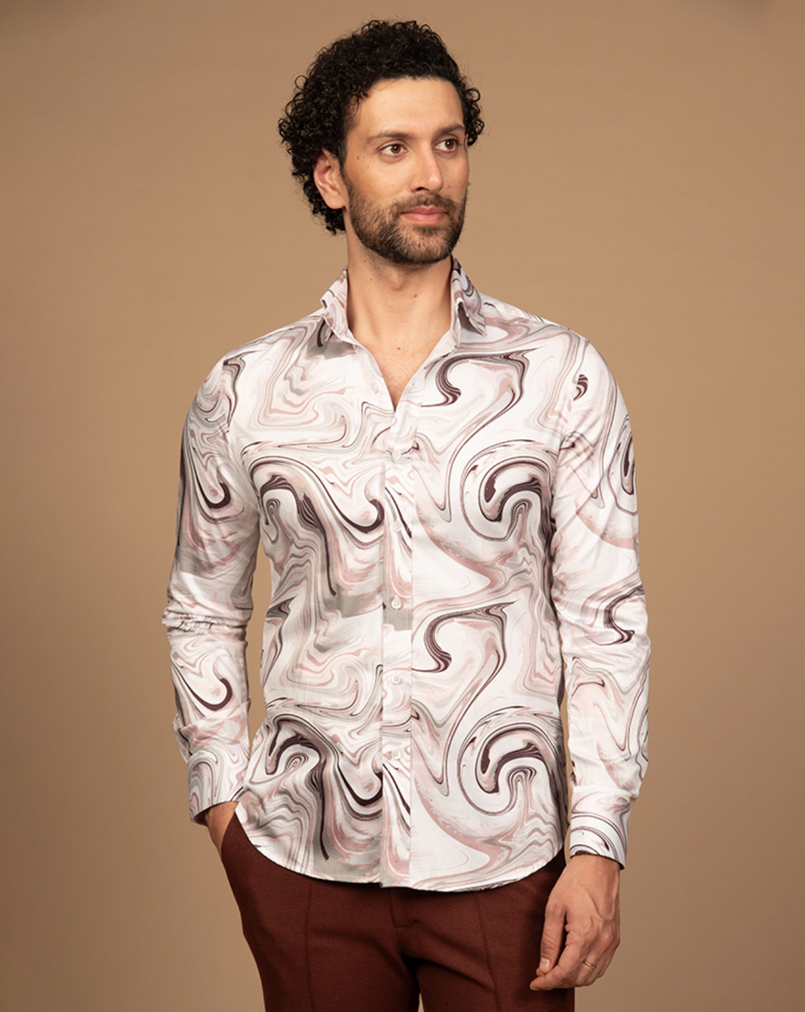 Marbello – Marble Swirl Print Shirt