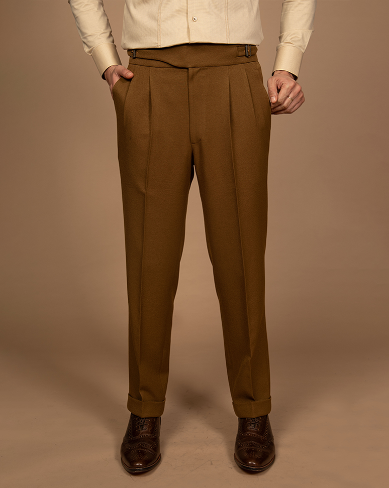 Mustard Single Pleated Trouser