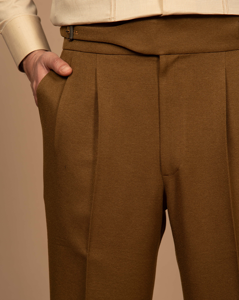 Mustard Single Pleated Trouser