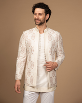 Ivory Open Jacket Kurta Set