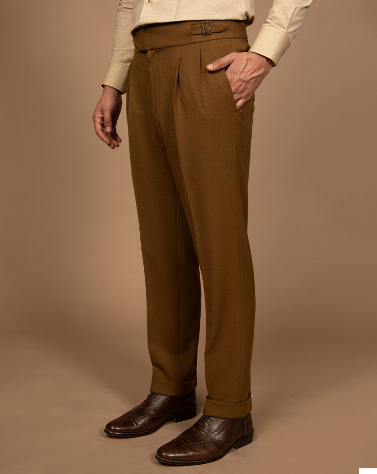 Mustard Single Pleated Trouser